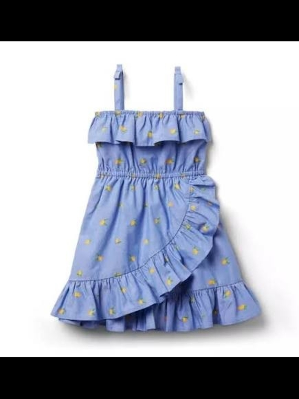 Janie and Jack Blue Lemon Print Ruffle Dress